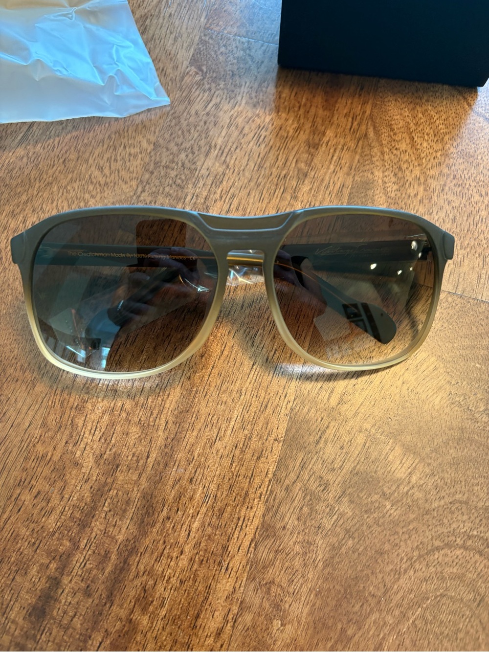 Men's Vintage Frames Matte Olive Green Aviator Sunglasses
